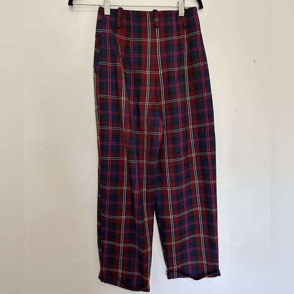TOPSHOP plaid high waisted trousers preppy retro academia schoolgirl size 2 - Picture 4 of 5
